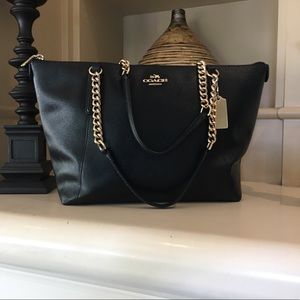 Coach Ava tote with gold chains